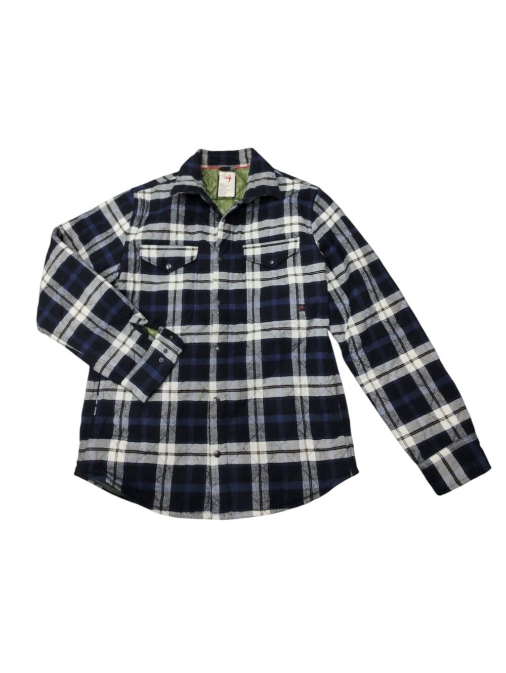 Relwen Quilted Plaid Flannel Shirt Jacket Button Down Utility Outdoors